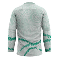 Aloha Lei Mikioi Hockey Jersey Sage Green Polynesian Tribal Tatau Pattern LT9 - Polynesian Pride