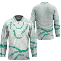 Aloha Lei Mikioi Hockey Jersey Sage Green Polynesian Tribal Tatau Pattern LT9 - Polynesian Pride