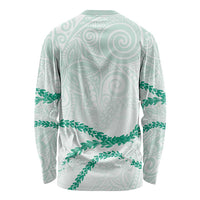 Aloha Lei Mikioi Long Sleeve Shirt Sage Green Polynesian Tribal Tatau Pattern LT9 - Polynesian Pride