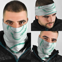 Aloha Lei Mikioi Neck Gaiter Sage Green Polynesian Tribal Tatau Pattern - Polynesian Pride