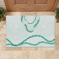 Aloha Lei Mikioi Rubber Doormat Sage Green Polynesian Tribal Tatau Pattern LT9 Green - Polynesian Pride