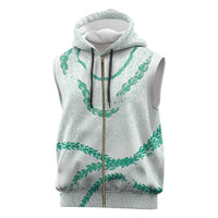 Aloha Lei Mikioi Sleeveless Zip Hoodie Sage Green Polynesian Tribal Tatau Pattern LT9 Green - Polynesian Pride