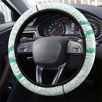 Aloha Lei Mikioi Steering Wheel Cover Sage Green Polynesian Tribal Tatau Pattern LT9 - Polynesian Pride