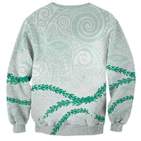 Aloha Lei Mikioi Sweatshirt Sage Green Polynesian Tribal Tatau Pattern LT9 - Polynesian Pride