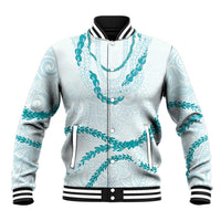 Aloha Lei Mikioi Baseball Jacket Teal Polynesian Tribal Tatau Pattern LT9 Unisex Teal - Polynesian Pride