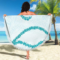 Aloha Lei Mikioi Beach Blanket Teal Polynesian Tribal Tatau Pattern LT9 - Polynesian Pride