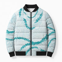 Aloha Lei Mikioi Bomber Puffer Jacket Aloha Lei Mikioi LT9 Unisex Teal - Polynesian Pride