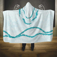 Aloha Lei Mikioi Hooded Blanket Teal Polynesian Tribal Tatau Pattern LT9 - Polynesian Pride