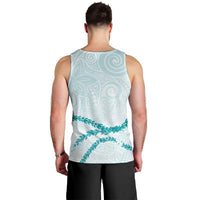 Aloha Lei Mikioi Men Tank Top Teal Polynesian Tribal Tatau Pattern LT9 - Polynesian Pride