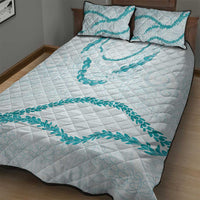 Aloha Lei Mikioi Quilt Bed Set Teal Polynesian Tribal Tatau Pattern LT9 - Polynesian Pride