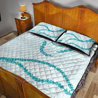 Aloha Lei Mikioi Quilt Bed Set Teal Polynesian Tribal Tatau Pattern LT9 - Polynesian Pride