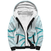 Aloha Lei Mikioi Sherpa Hoodie Teal Polynesian Tribal Tatau Pattern LT9 Unisex Teal - Polynesian Pride