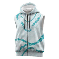 Aloha Lei Mikioi Sleeveless Zip Hoodie Aloha Lei Mikioi LT9 Teal - Polynesian Pride