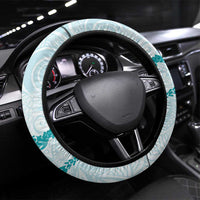 Aloha Lei Mikioi Steering Wheel Cover Teal Polynesian Tribal Tatau Pattern LT9 Universal Fit Teal - Polynesian Pride