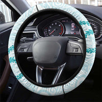 Aloha Lei Mikioi Steering Wheel Cover Teal Polynesian Tribal Tatau Pattern LT9 - Polynesian Pride