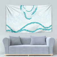 Aloha Lei Mikioi Tapestry Teal Polynesian Tribal Tatau Pattern