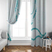 Aloha Lei Mikioi Window Curtain Teal Polynesian Tribal Tatau Pattern LT9 - Polynesian Pride