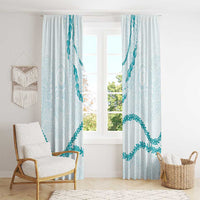 Aloha Lei Mikioi Window Curtain Teal Polynesian Tribal Tatau Pattern LT9 - Polynesian Pride