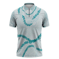 Aloha Lei Mikioi Zipper Polo Shirt Aloha Lei Mikioi LT9 Teal - Polynesian Pride