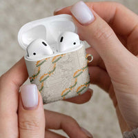 Aloha Pakalana and Puakenikeni Lei AirPods Case Beige Hawaiian Pattern - Polynesian Pride