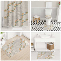 Aloha Pakalana and Puakenikeni Lei Bathroom Set Beige Hawaiian Pattern - Polynesian Pride