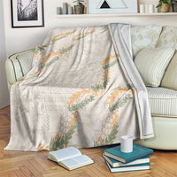 Aloha Pakalana and Puakenikeni Lei Blanket Beige Hawaiian Pattern LT9 Beige - Polynesian Pride