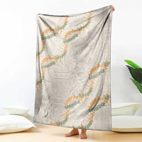 Aloha Pakalana and Puakenikeni Lei Blanket Beige Hawaiian Pattern LT9 - Polynesian Pride