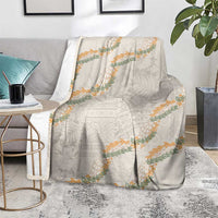 Aloha Pakalana and Puakenikeni Lei Blanket Beige Hawaiian Pattern LT9 - Polynesian Pride