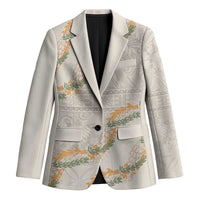 Aloha Pakalana and Puakenikeni Lei Blazer Beige Hawaiian Pattern LT9 Unisex Beige - Polynesian Pride