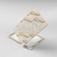 Aloha Pakalana and Puakenikeni Lei Canvas Wall Art Beige Hawaiian Pattern LT9 With Frame Beige - Polynesian Pride