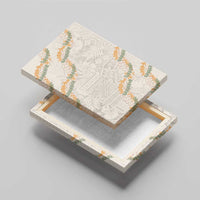 Aloha Pakalana and Puakenikeni Lei Canvas Wall Art Beige Hawaiian Pattern LT9 - Polynesian Pride