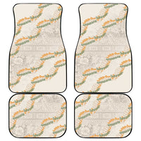 Aloha Pakalana and Puakenikeni Lei Car Mats Beige Hawaiian Pattern