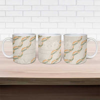Aloha Pakalana and Puakenikeni Lei Ceramic Mug Beige Hawaiian Pattern LT9 - Polynesian Pride