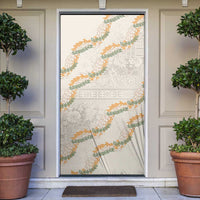 Aloha Pakalana and Puakenikeni Lei Door Cover Beige Hawaiian Pattern LT9 Beige - Polynesian Pride