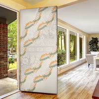 Aloha Pakalana and Puakenikeni Lei Door Cover Beige Hawaiian Pattern LT9 - Polynesian Pride