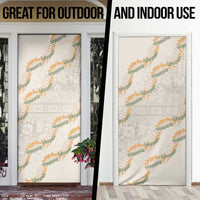 Aloha Pakalana and Puakenikeni Lei Door Cover Beige Hawaiian Pattern LT9 - Polynesian Pride