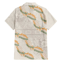 Aloha Pakalana and Puakenikeni Lei Family Matching Tank Maxi Dress and Hawaiian Shirt Beige Hawaiian Pattern
