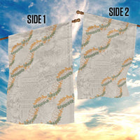Aloha Pakalana and Puakenikeni Lei Garden Flag Beige Hawaiian Pattern