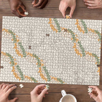 Aloha Pakalana and Puakenikeni Lei Puzzle Beige Hawaiian Pattern LT9 - Polynesian Pride