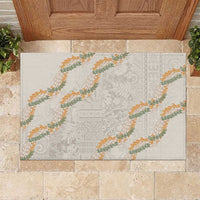Aloha Pakalana and Puakenikeni Lei Rubber Doormat Beige Hawaiian Pattern LT9 Beige - Polynesian Pride