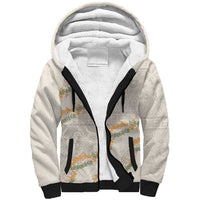 Aloha Pakalana and Puakenikeni Lei Sherpa Hoodie Beige Hawaiian Pattern LT9 Unisex Beige - Polynesian Pride