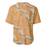 Aloha Pakalana and Puakenikeni Lei Baseball Jersey Gold Hawaiian Pattern
