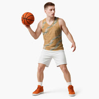 Aloha Pakalana and Puakenikeni Lei Basketball Jersey Gold Hawaiian Pattern LT9 - Polynesian Pride