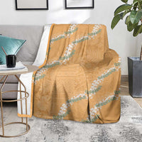 Aloha Pakalana and Puakenikeni Lei Blanket Gold Hawaiian Pattern LT9 - Polynesian Pride