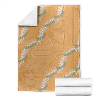 Aloha Pakalana and Puakenikeni Lei Blanket Gold Hawaiian Pattern LT9 - Polynesian Pride