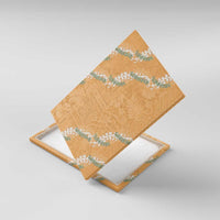 Aloha Pakalana and Puakenikeni Lei Canvas Wall Art Gold Hawaiian Pattern LT9 With Frame Gold - Polynesian Pride