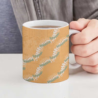 Aloha Pakalana and Puakenikeni Lei Ceramic Mug Gold Hawaiian Pattern LT9 - Polynesian Pride