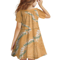 Aloha Pakalana and Puakenikeni Lei Family Matching Tank Maxi Dress and Hawaiian Shirt Gold Hawaiian Pattern