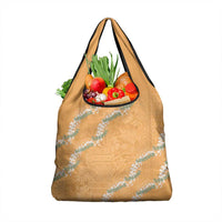 Aloha Pakalana and Puakenikeni Lei Grocery Bag Gold Hawaiian Pattern LT9 1-pack One Size Gold - Polynesian Pride