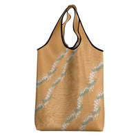 Aloha Pakalana and Puakenikeni Lei Grocery Bag Gold Hawaiian Pattern LT9 - Polynesian Pride